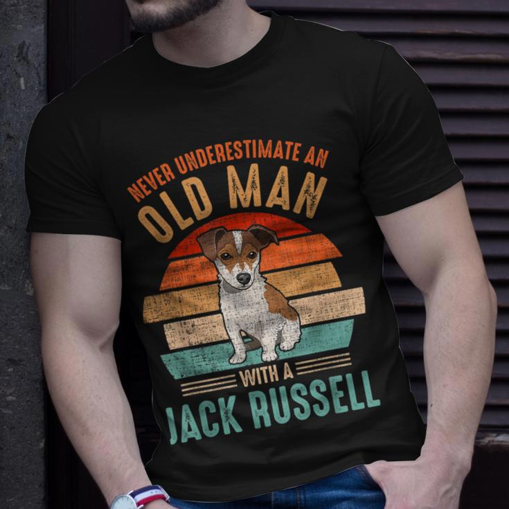 Mb Never Underestimate An Old Man With A Jack Russel T-Shirt Gifts for Him