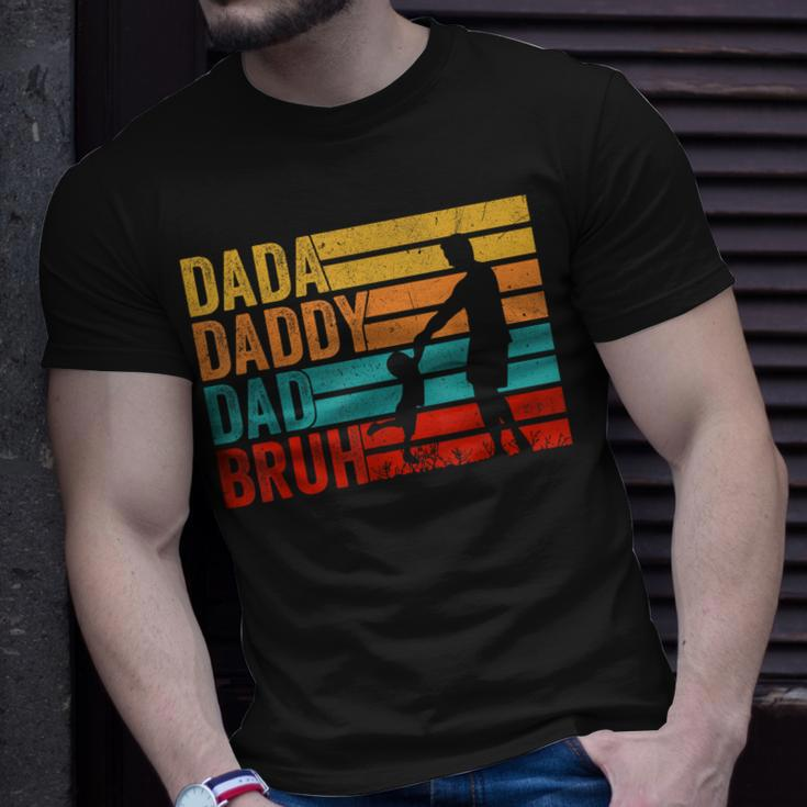 Men Dada Daddy Dad Bruh Fathers Day Vintage Funny Father Unisex T-Shirt Gifts for Him