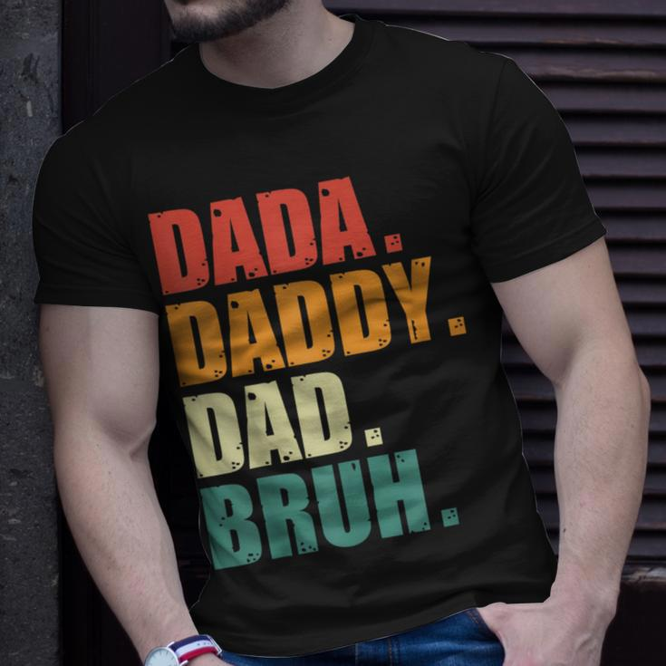 Men Dada Daddy Dad Bruh Funny Father Vintage Fathers Day Unisex T-Shirt Gifts for Him