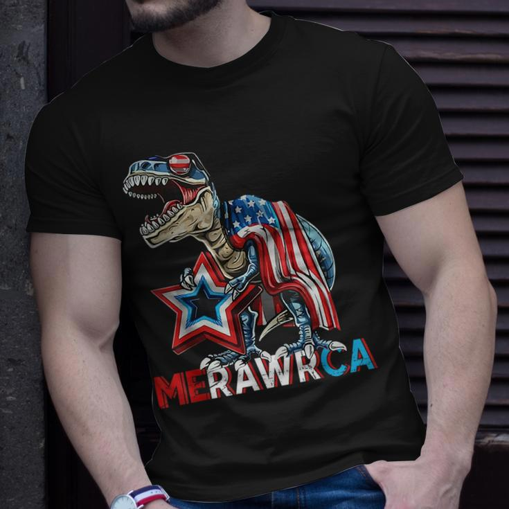 Merica Dinosaur 4Th Of July Rawr American Flag Boys Kids Usa Unisex T-Shirt Gifts for Him