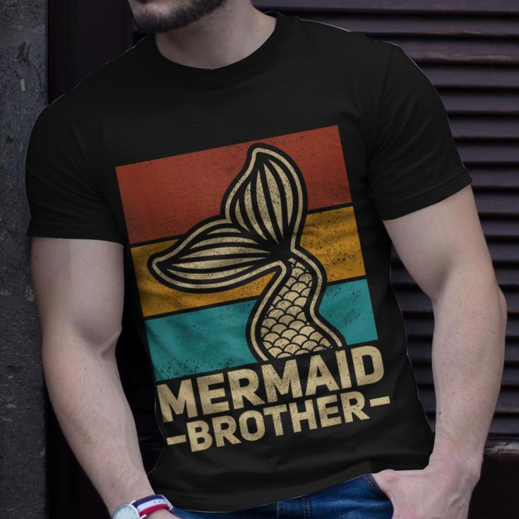 Mermaid Brother Mermaid Birthday Party Outfit Retro Mermaid Unisex T-Shirt Gifts for Him