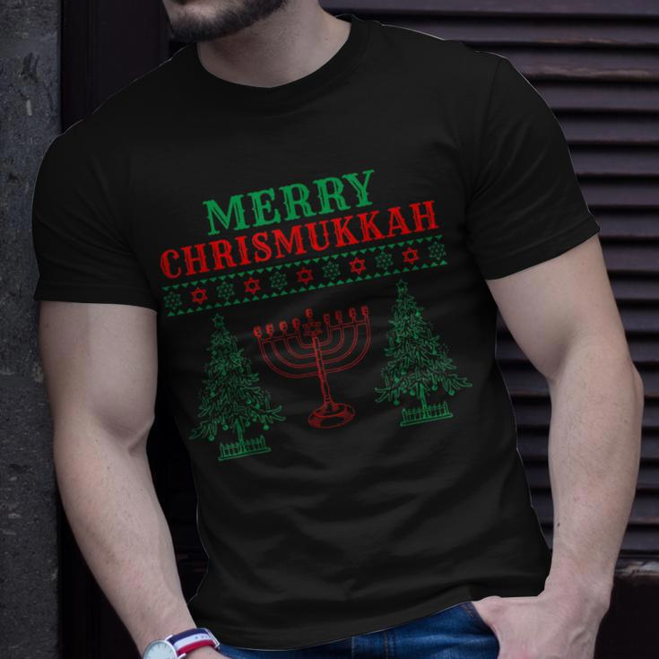 Merry Chrismukkah Ugly Christmas Sweater T-Shirt Gifts for Him