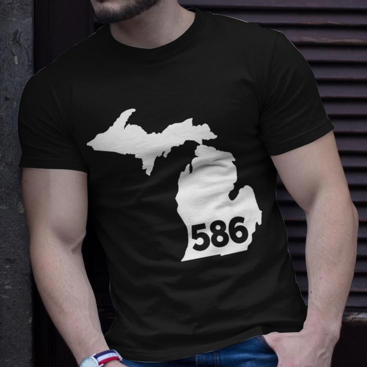 Michigan 586 Area Code T-Shirt Gifts for Him