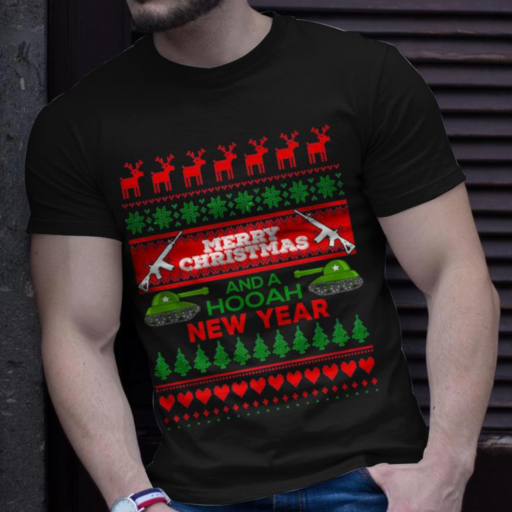 Military Ugly Christmas Sweater Army T-Shirt Gifts for Him