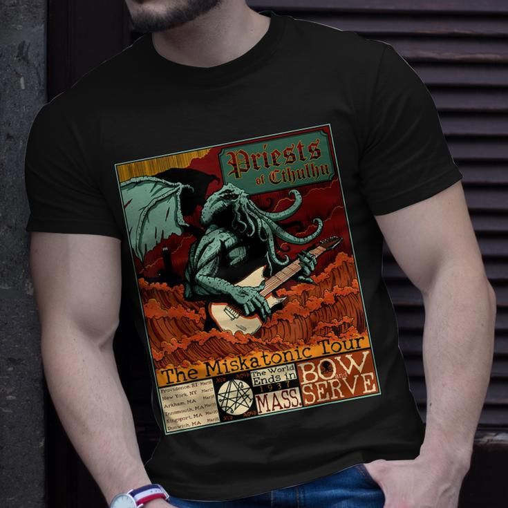 Miskatonic Cthulhu The Great Rock Cosmic Horror Parody Parody T-Shirt Gifts for Him