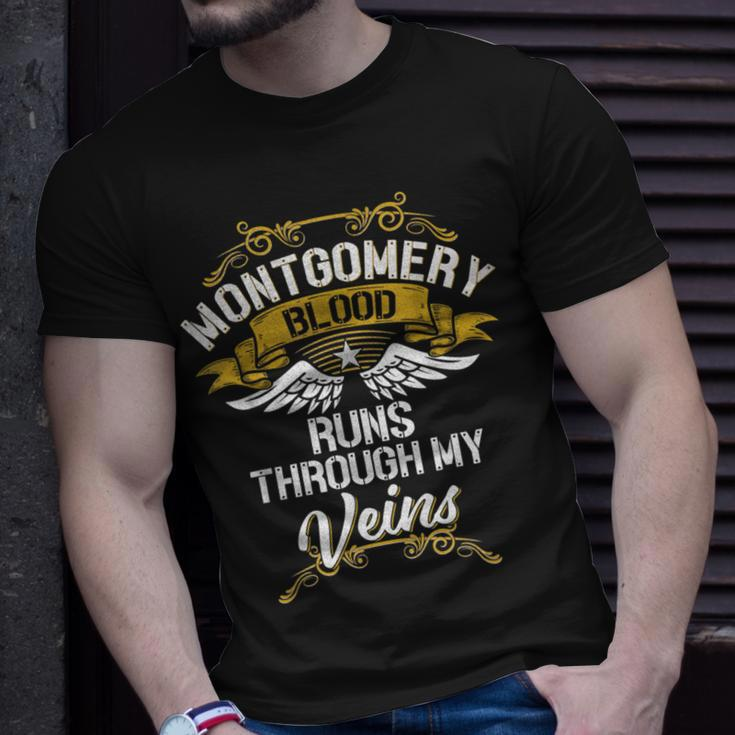 Montgomery Blood Runs Through My Veins T-Shirt Gifts for Him