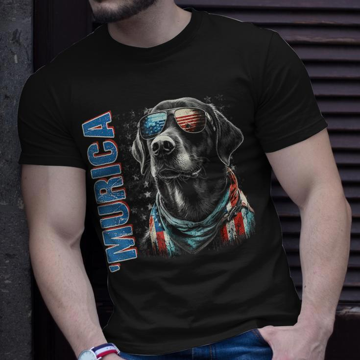 Murica Patriotic Labrador Retriever 4Th Of July Dog Unisex T-Shirt Gifts for Him