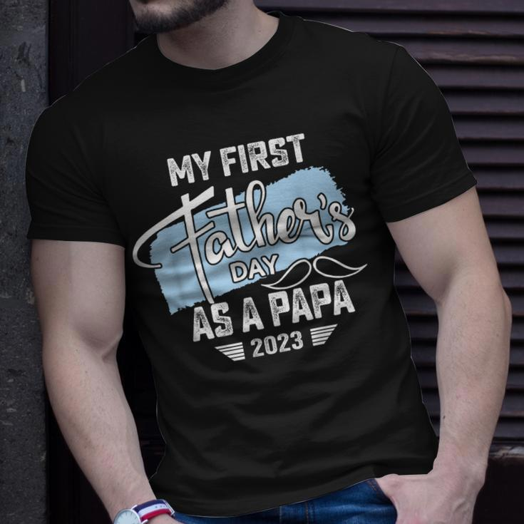 My First Fathers Day As A Papa 2023 Father Day Gifts Unisex T-Shirt Gifts for Him