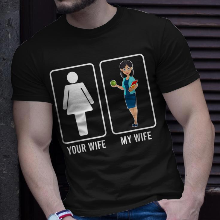 My Wife Teacher Husband Of A Teacher Proud Teachers Husband Gift For Mens Gift For Women Unisex T-Shirt Gifts for Him