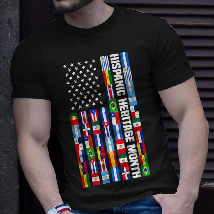 National Hispanic Heritage Month Spanish Countries Usa Flag T-Shirt Gifts for Him