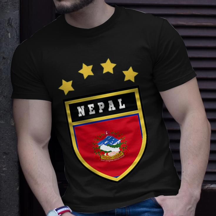 Nepal Pocket Coat Of Arms National Pride Flag Unisex T-Shirt Gifts for Him