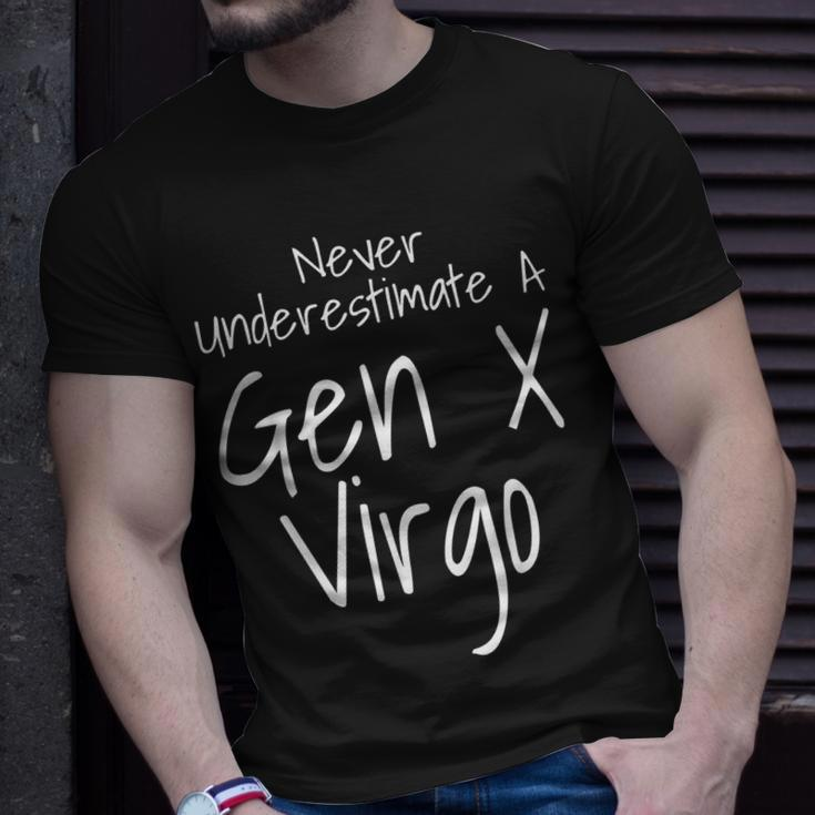 Never Underestimate A Gen X Virgo Zodiac Sign Funny Saying Unisex T-Shirt Gifts for Him