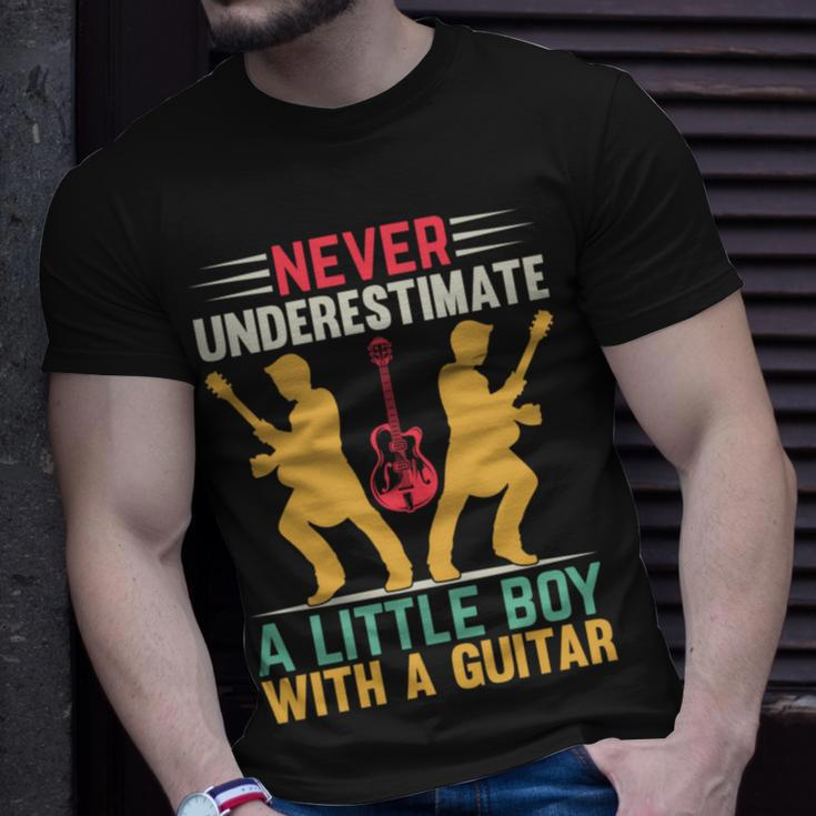 Never Underestimate A Little Boy With A Guitar I Guitarist Unisex T-Shirt Gifts for Him