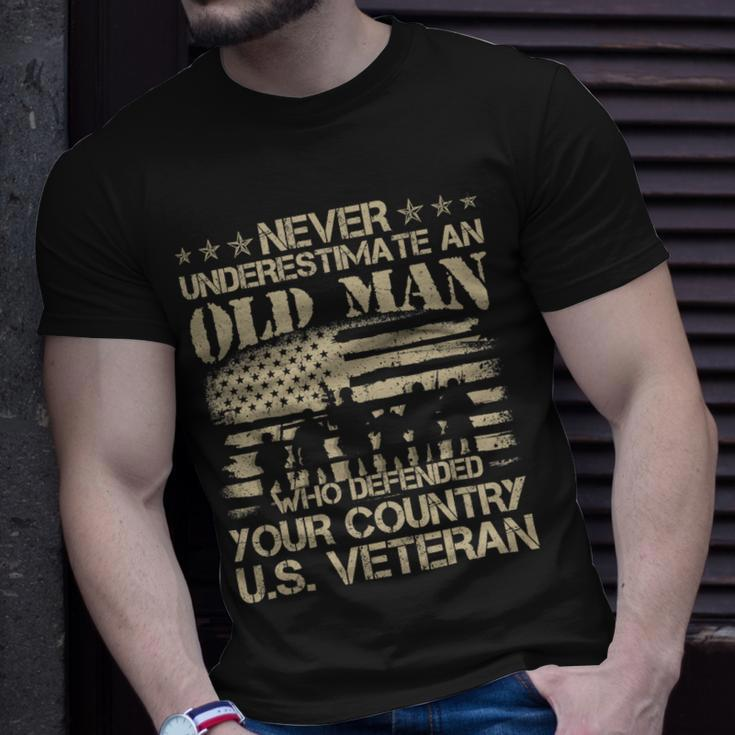 Never Underestimate An Old Man Dad Thank You Veterans Shirts 360 Unisex T-Shirt Gifts for Him