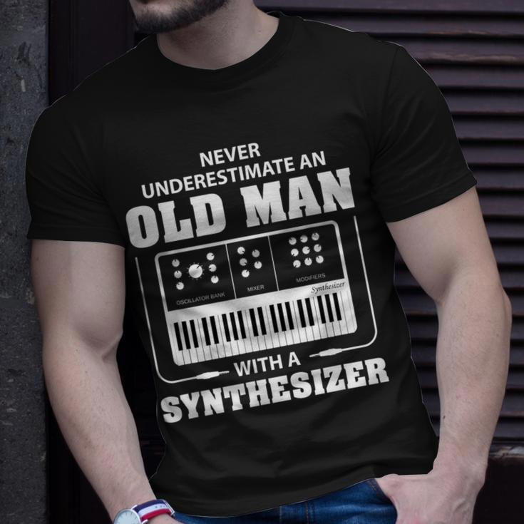 Never Underestimate An Old Man With A Synthesizer Gift For Mens Unisex T-Shirt Gifts for Him