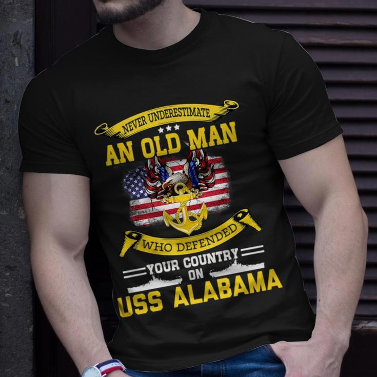 Never Underestimate Uss Alabama Bb60 Battleship Unisex T-Shirt Gifts for Him