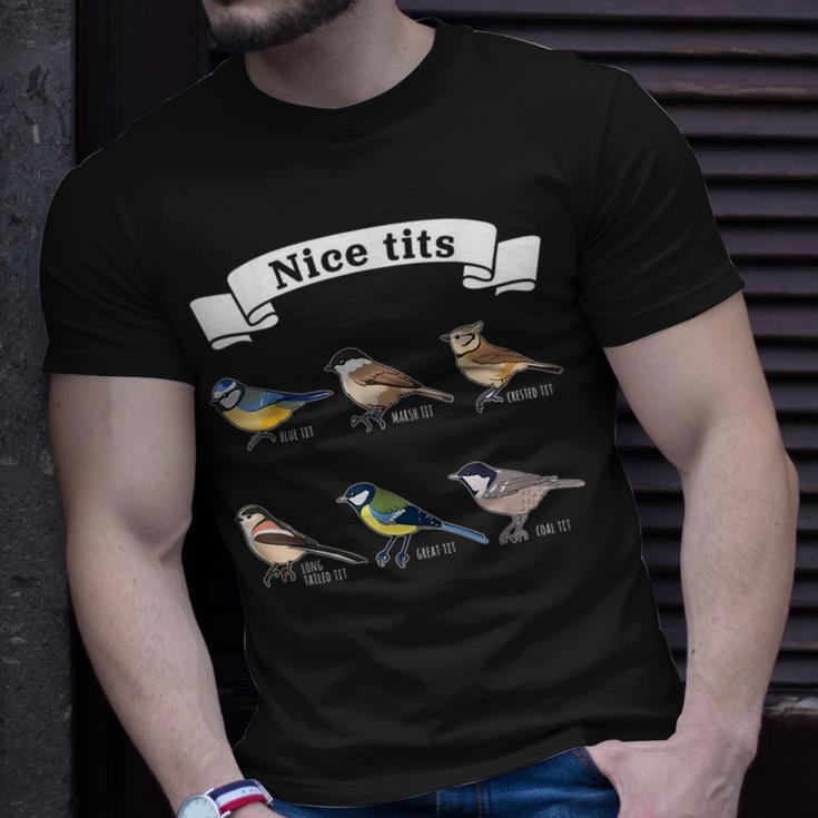Nice Tits | Bird Watching Gift For Birder & Ornithology Fan Bird Watching Funny Gifts Unisex T-Shirt Gifts for Him