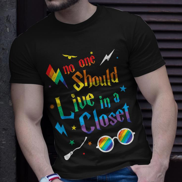 No One Should Live In A Closet Lgbtq Proud Ally Gay Pride Unisex T-Shirt Gifts for Him