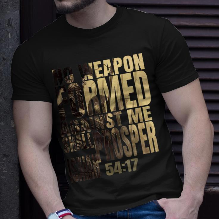 No Weapon Formed Against Me Shall Prosper Isaiah 5417 T-Shirt Gifts for Him