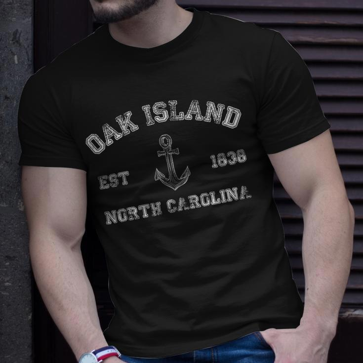 Oak Island Nc Nautical Anchor Unisex T-Shirt Gifts for Him
