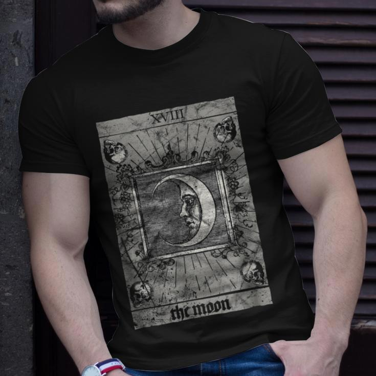 Occult The Moon Tarot Card Vintage Esoteric Horror Tarot T-Shirt Gifts for Him