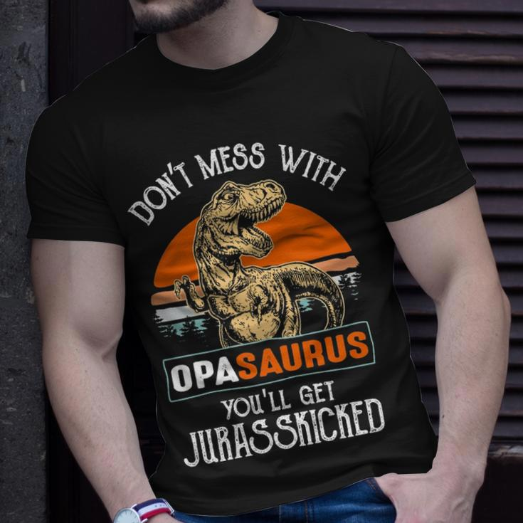 Opa Grandpa Gift Dont Mess With Opasaurus Unisex T-Shirt Gifts for Him