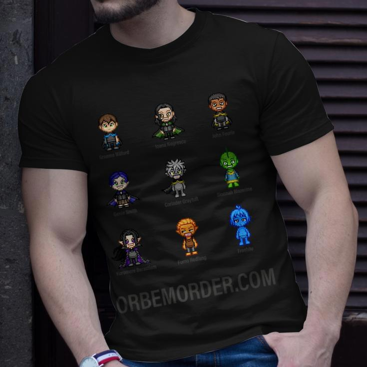 Orbem 8-Bit Characters Unisex T-Shirt Gifts for Him