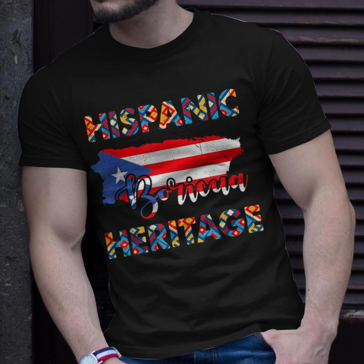 Hispanic Heritage Month Puerto Rico Boricua Rican Flag T-Shirt Gifts for Him