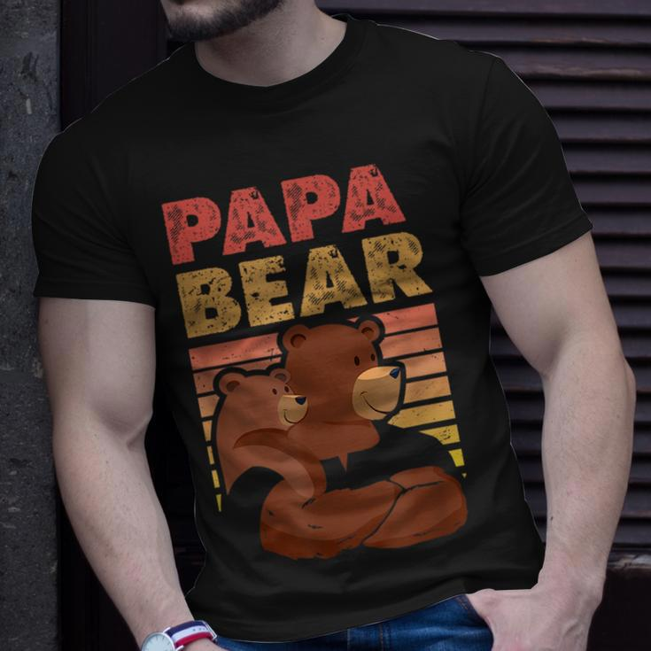 Papa Bear & Cub Design Adorable Father-Son Bonding Unisex T-Shirt Gifts for Him