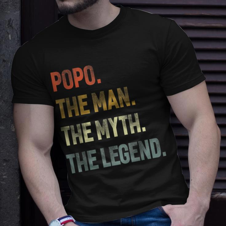 Popo The Man The Myth The Legend Grandpa Father Day Gift Unisex T-Shirt Gifts for Him