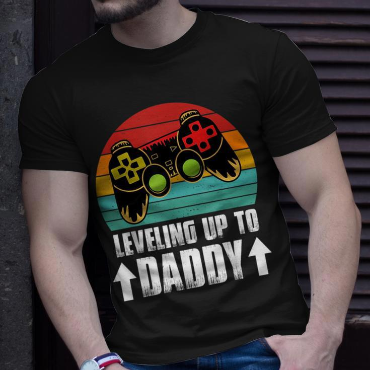 Pregnancy Announcement For Gamer Dad Leveling Up To Dad Unisex T-Shirt Gifts for Him