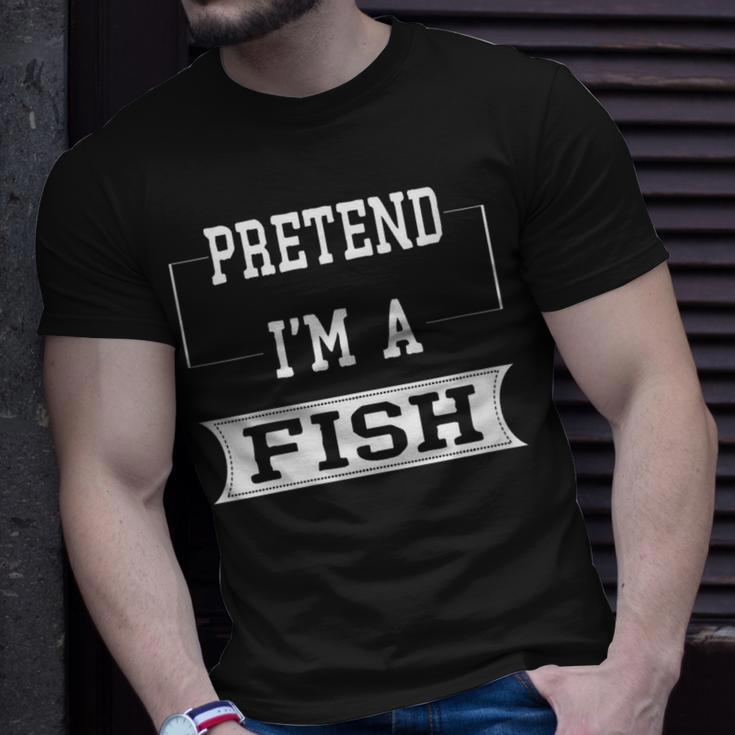 Pretend I'm A Fish Lazy Halloween Costume Party T-Shirt Gifts for Him