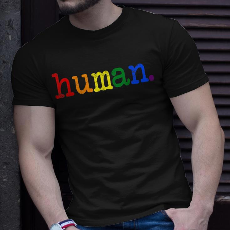 Pride Ally Human Lgbtq Equality Bi Bisexual Trans Queer Gay Unisex T-Shirt Gifts for Him