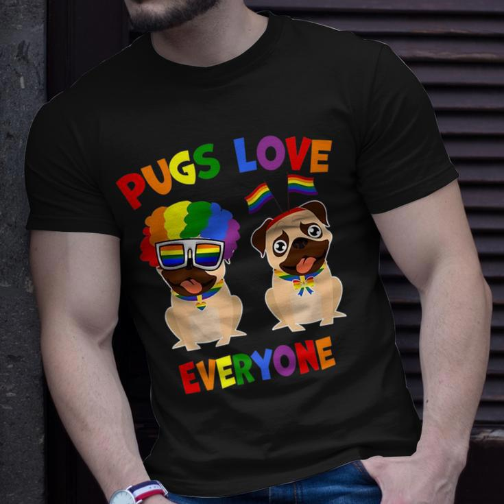Pride Parade Pugs Love Everyone Lgbt Pugs Gay Pride Lgbt Unisex T-Shirt Gifts for Him