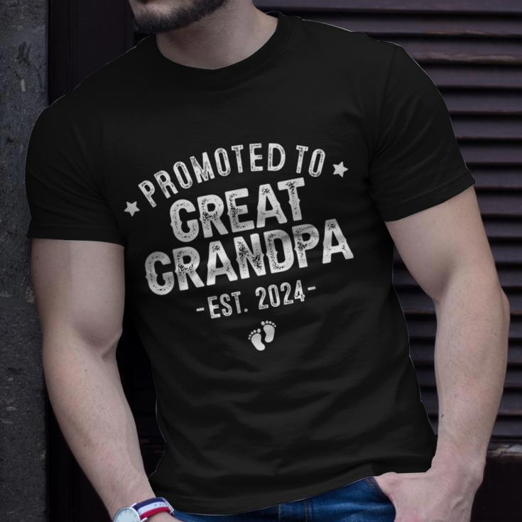 Promoted To Great Grandpa 2024 Soon To Be Great Grandfather Unisex T-Shirt Gifts for Him