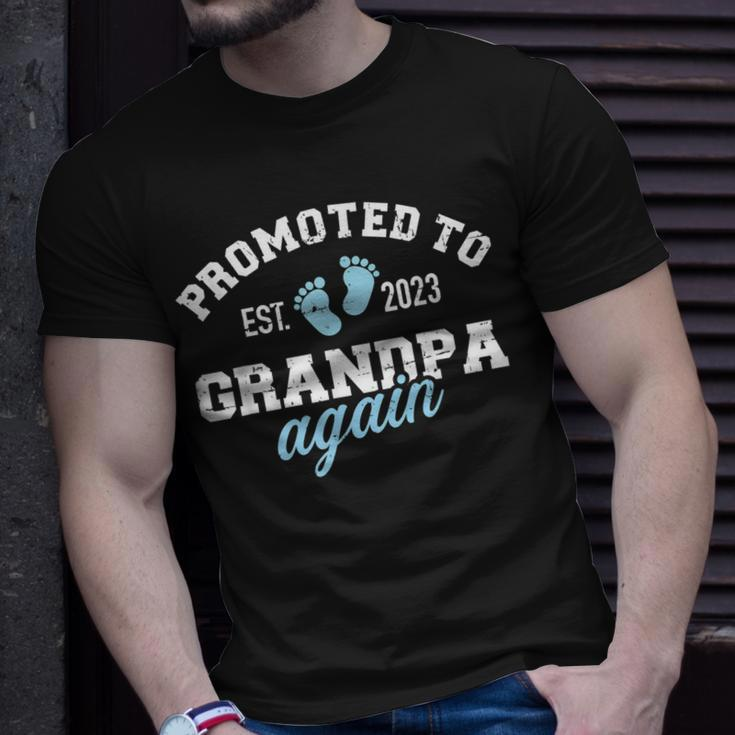 Promoted To Great Grandpa Again 2023 Great Grandfather To Be Unisex T-Shirt Gifts for Him