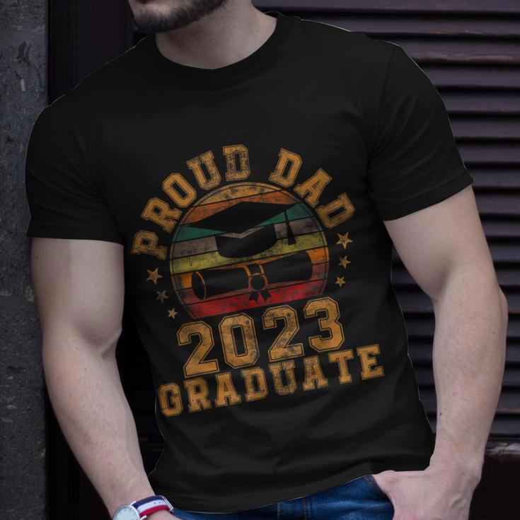 Proud Dad Of 2023 Graduate Father Senior 23 Graduation Unisex T-Shirt Gifts for Him