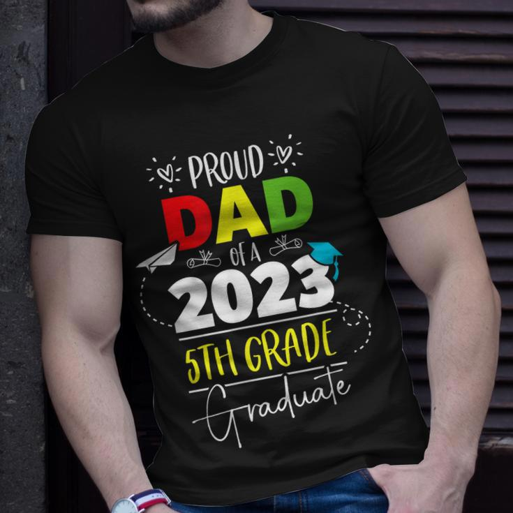 Proud Dad Of A Class Of 2023 5Th Grade Graduate Cute Heart Unisex T-Shirt Gifts for Him