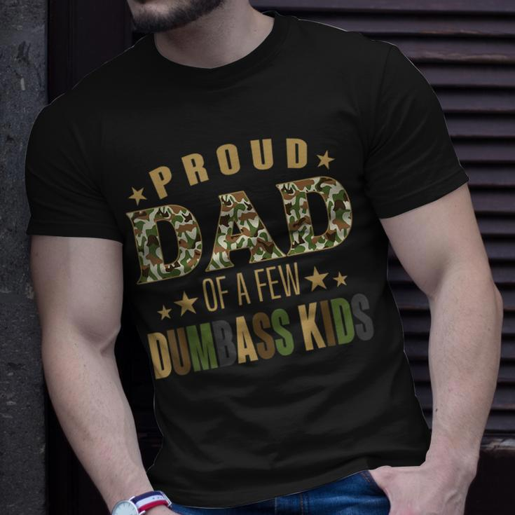 Proud Dad Of A Few Dumbass Kids Happy Vintage Fathers Day Unisex T-Shirt Gifts for Him