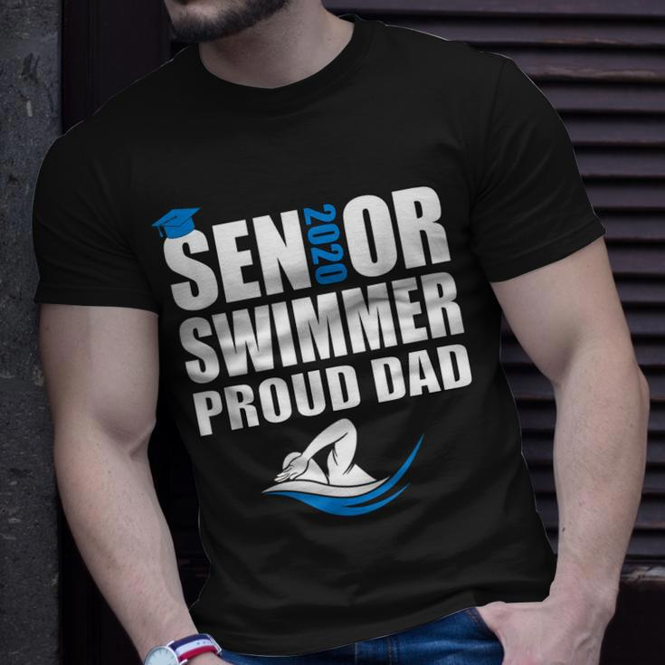Proud Dad Senior Swimmer Class Of 2020 Swim Team Sport Unisex T-Shirt Gifts for Him
