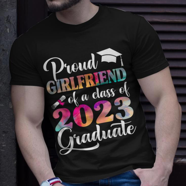 Proud Girlfriend Of A Class Of 2023 Graduate Tie Dye Unisex T-Shirt Gifts for Him