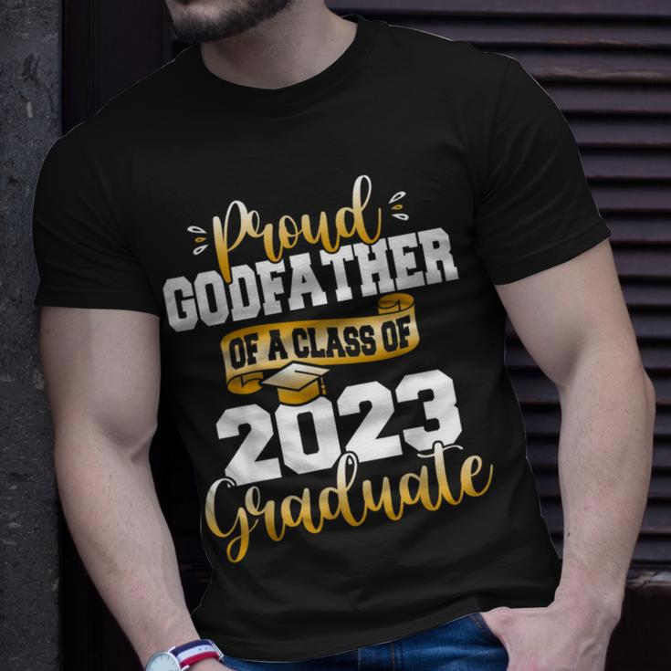 Proud Godfather Of A 2023 Graduate Funny Class Of 23 Senior Unisex T-Shirt Gifts for Him