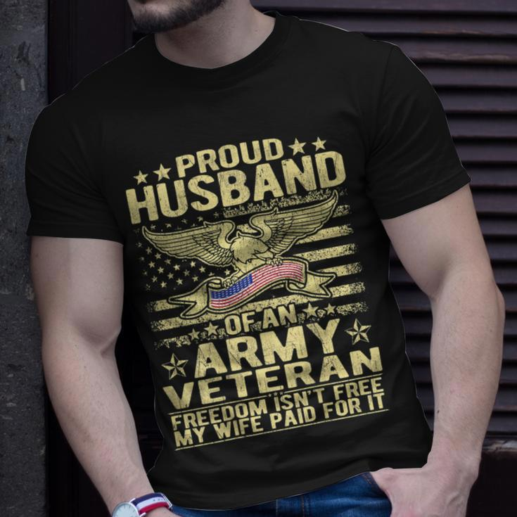 Proud Husband Of An Army Veteran Spouse Freedom Isn't Free T-Shirt Gifts for Him