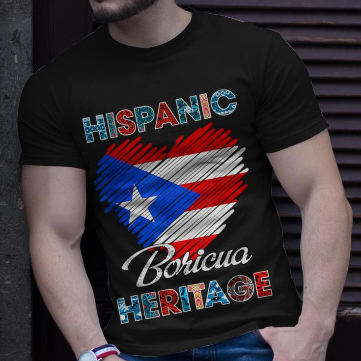 Puerto Rican Hispanic Heritage Boricua Puerto Rico Flag T-Shirt Gifts for Him