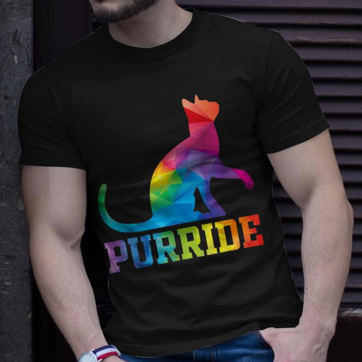 Purride Cat Gay Pride Lgbt Month 2023 Lgbt Love Cat Gift Unisex T-Shirt Gifts for Him