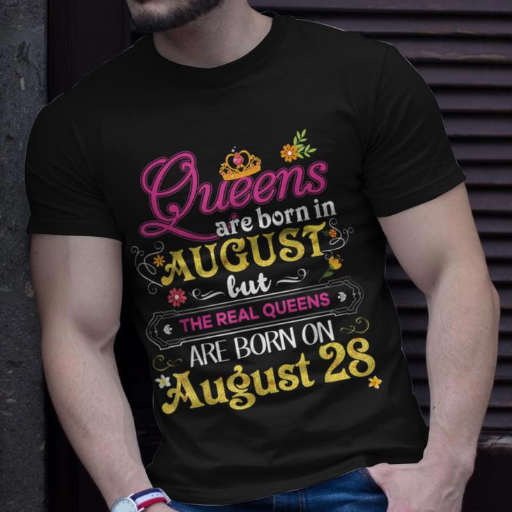 Queens Are Born In August But The Real On 28 28Th Birthday T-Shirt Gifts for Him