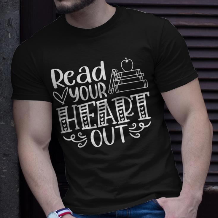 Read Your Heart Out Book Themed Bookaholic Book Nerds Unisex T-Shirt Gifts for Him