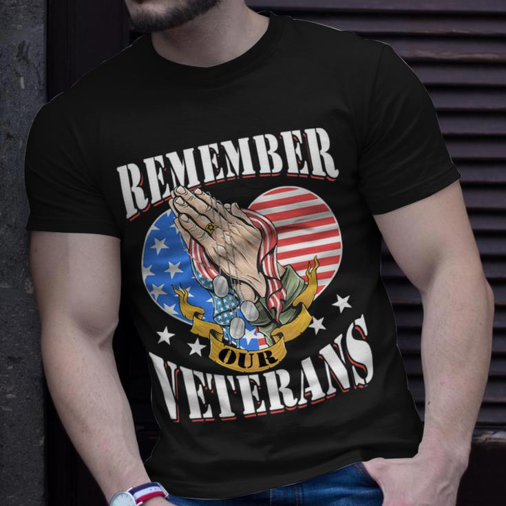 Rememner Our Veterans Us Flag For Veteran Day Unisex T-Shirt Gifts for Him