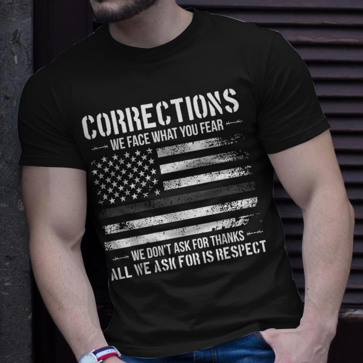 Respect Correctional Officer Proud Corrections Officer Unisex T-Shirt Gifts for Him