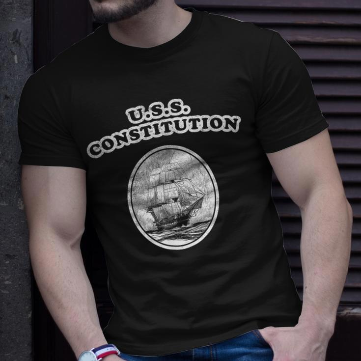 Retro Uss Constitution By Turbo Volcano T-Shirt Gifts for Him